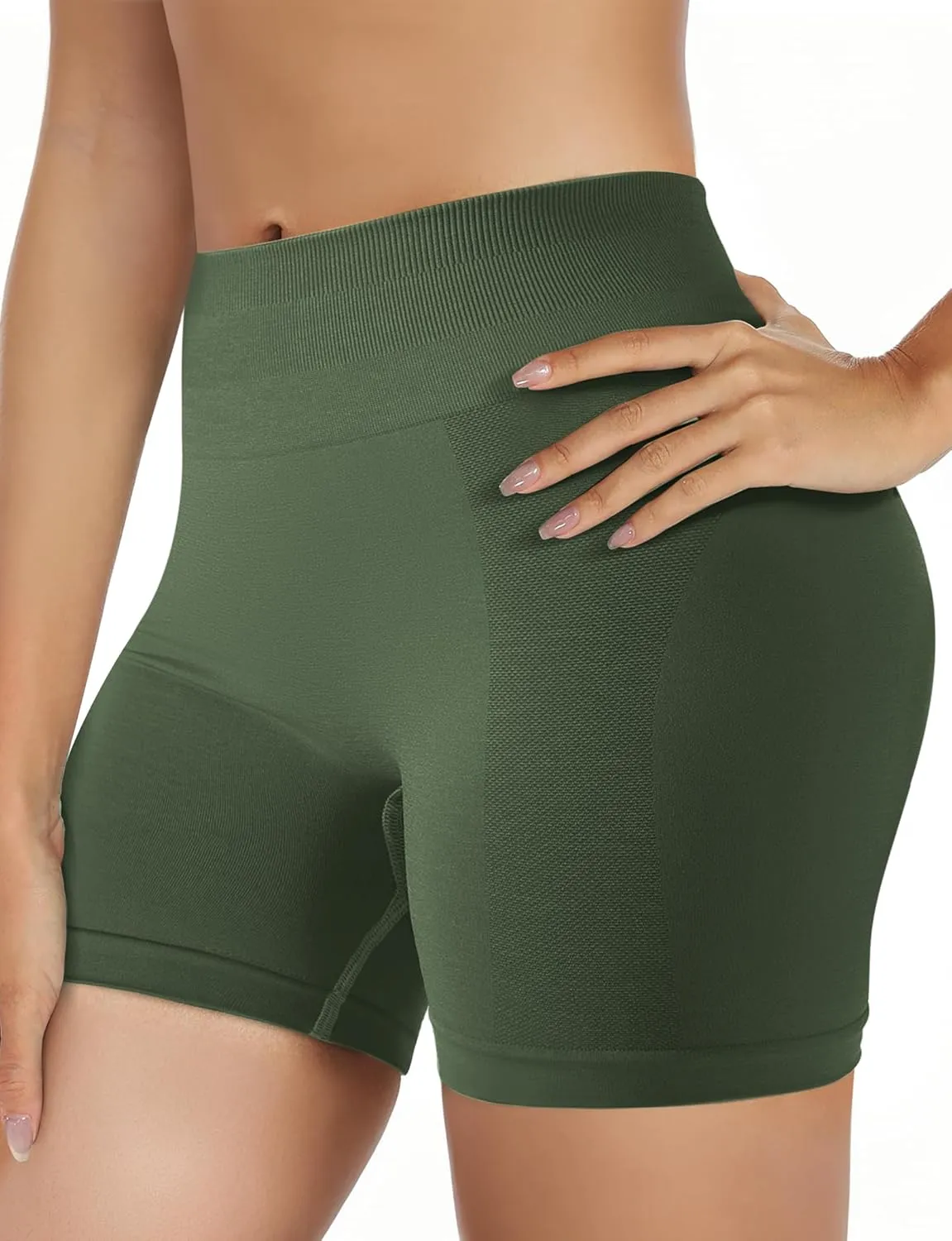 Buauty Gym Shorts Women, Seamless Yoga Workout Shorts, High-Waisted 3.6'' Scrunch Butt Booty Lifting Athletic Running Shorts