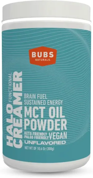 BUBS Naturals MCT Oil Powder - Medium Chain Triglycerides - Keto Vegan & Paleo Friendly - Healthy Coconut Fats   Low Carb - Dairy-Free Energy Source - Perfect for Coffee, Protein Shakes & Baked Goods