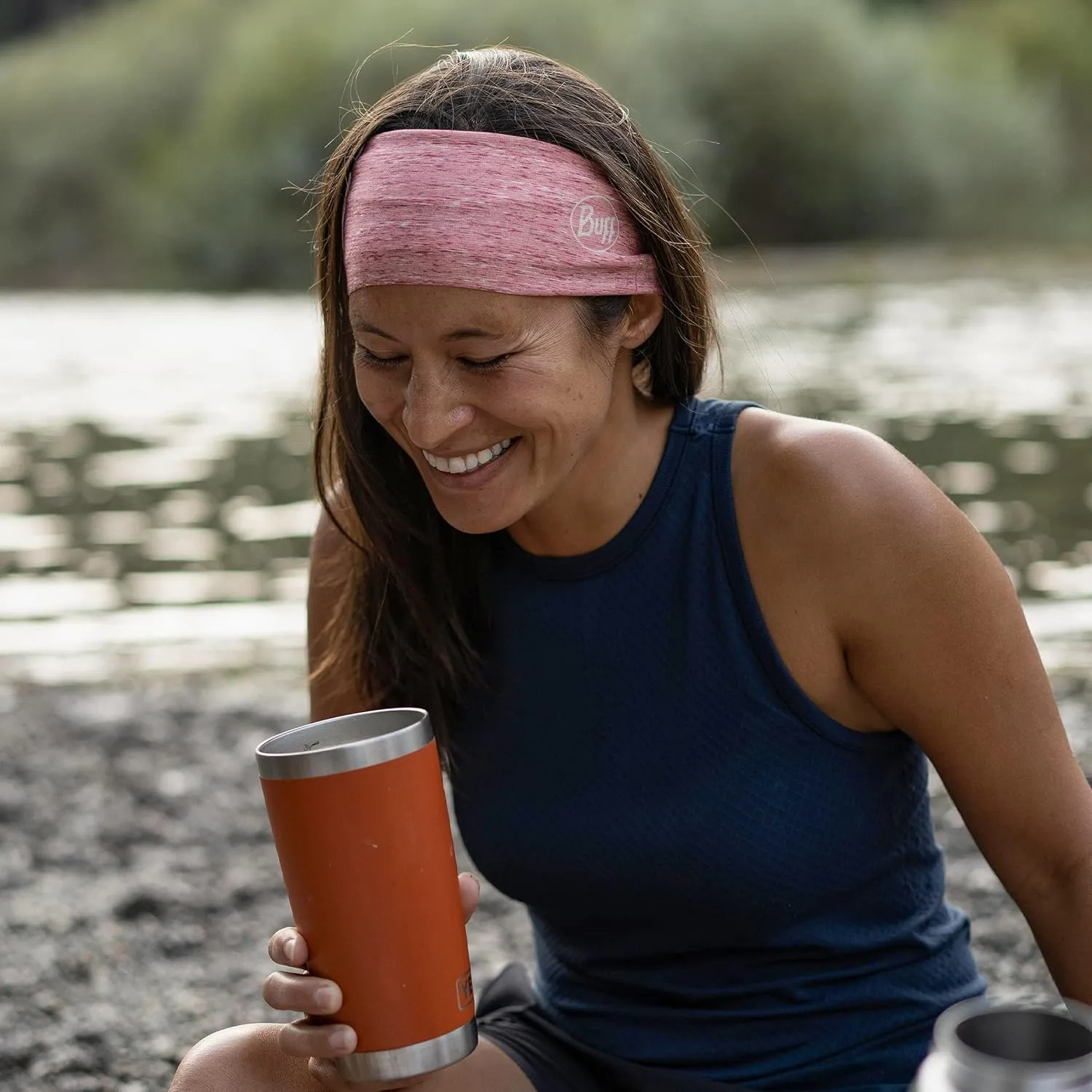 BUFF CoolNet UV Half Neck Gaitor, UPF 50 Sun Protection, Breathable, Versatile, Quick Dry Face Mask, Bright Color, Adult Size