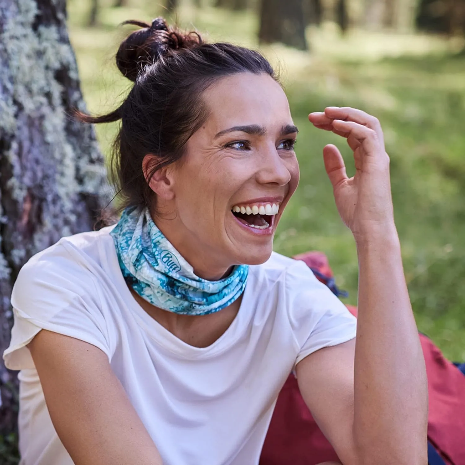 BUFF CoolNet UV Half Neck Gaitor, UPF 50 Sun Protection, Breathable, Versatile, Quick Dry Face Mask, Bright Color, Adult Size