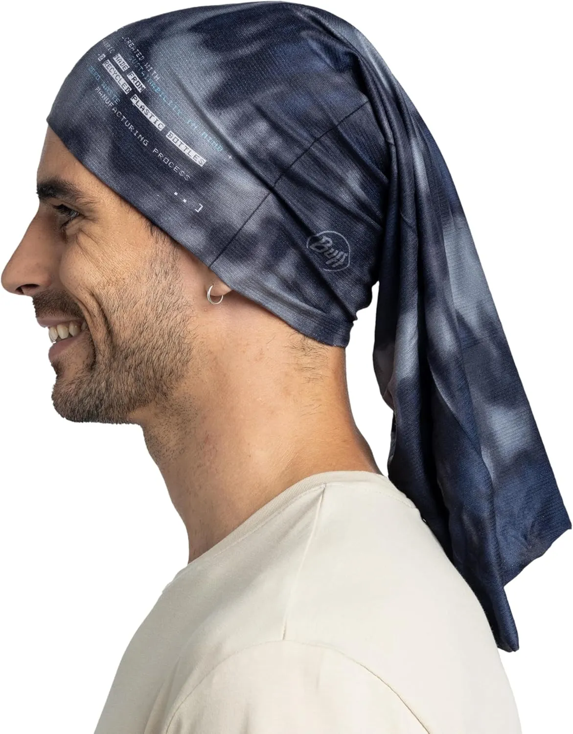 BUFF CoolNet UV Neck Gaiter, UPF 50 Sun Protection, Breathable, Versatile, Quick Dry Face Mask, Black & Blue, Adult Size