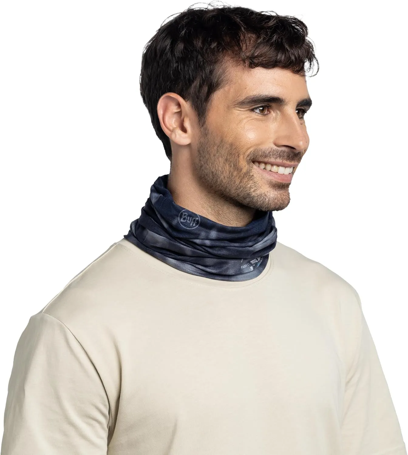 BUFF CoolNet UV Neck Gaiter, UPF 50 Sun Protection, Breathable, Versatile, Quick Dry Face Mask, Black & Blue, Adult Size
