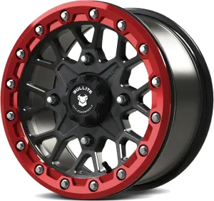 Bullite Wheels BT-05 Rider UTV ATV Wheel Gunmetal Gray Rims and Red Beadlock 15x7, 4x156 Bolt Pattern, 5 2 Offset, Compatible with Polaris RZR 1000 XP/Ranger XP 900/1000