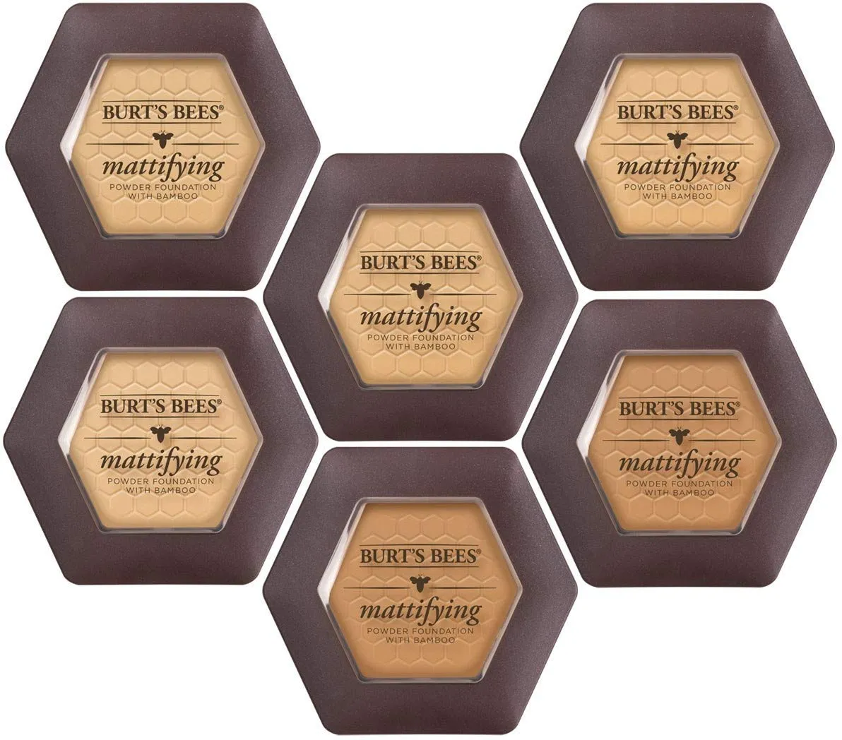 Burts Bees 100% Natural Mattifying Powder Foundation, Sand - 0.3 Ounce (Pack of 2)
