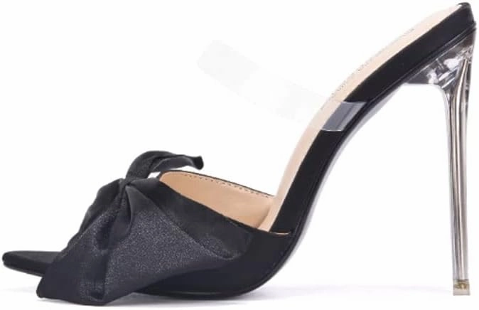 Cape Robbin Marceline Bow Clear Pointy Toe High Heels (Marceline)