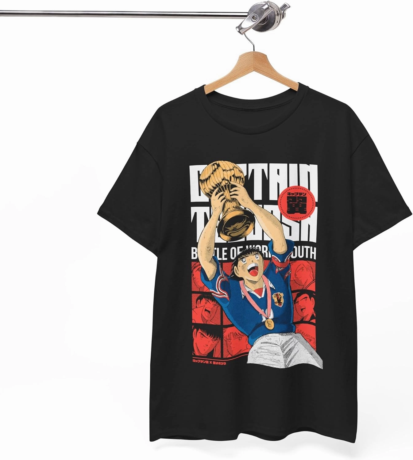 Captain Tsubasa Legendary Soccer Heroes Unisex T-Shirt - Japanese Anime Manga Style, Classic Sports Action, 80s Retro Vibes