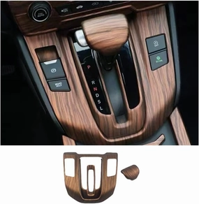 Car Gear Shift Box Panel Cover Inner Frame Gear Shift Knob Cover Auto Interior Decoration Accessories for Honda CRV CR-V 2017 2018 2019 2020 2021 2022 (Peach Wood Grain)