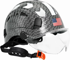 Carbon Fiber Pattern Hard Hats - Construction OSHA Approved Hard Hat,ANSI Z89.1 Type 1 Class C Adjustble Vented Safety Helmet for Men Women,6-Pt Suspension Low Profile Hard Hat with Chin Strap Cascos