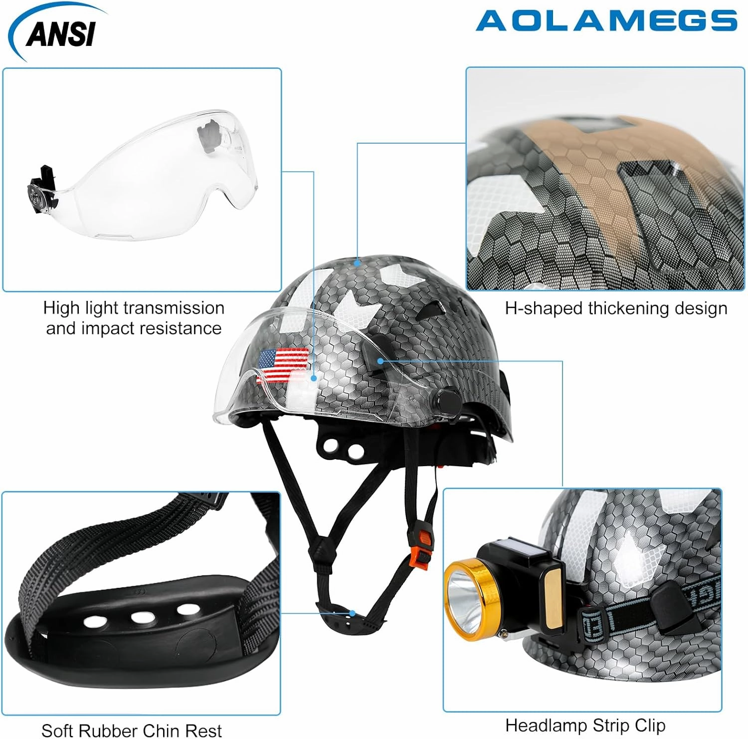 Carbon Fiber Pattern Hard Hats - Construction OSHA Approved Hard Hat,ANSI Z89.1 Type 1 Class C Adjustble Vented Safety Helmet for Men Women,6-Pt Suspension Low Profile Hard Hat with Chin Strap Cascos