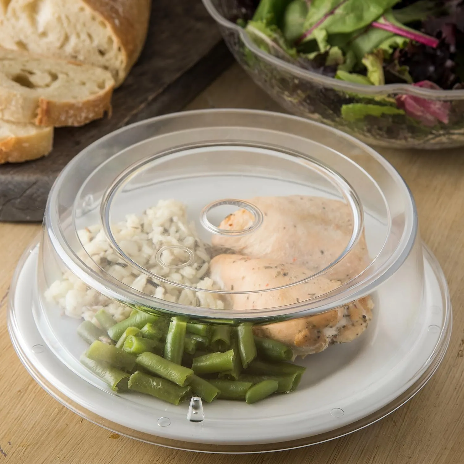 Carlisle FoodService Products 190007 Polycarbonate Plate Cover, 9.37" Diameter x 2.56" Height, Clear (Case of 12)