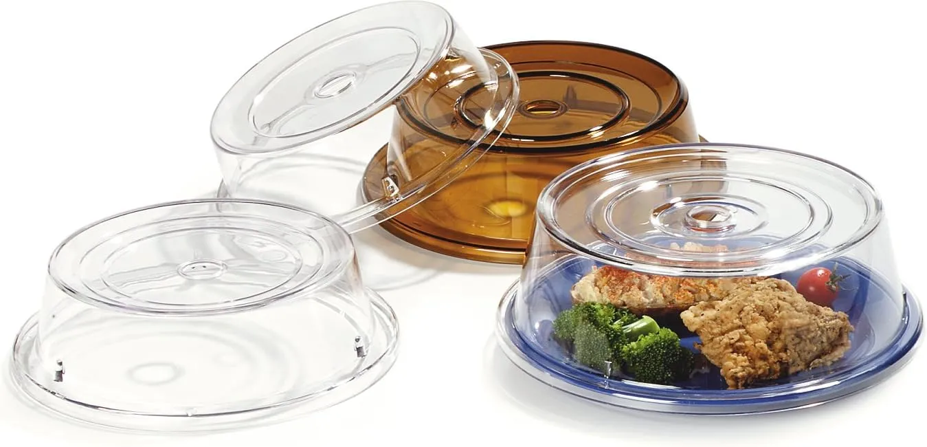 Carlisle FoodService Products 190007 Polycarbonate Plate Cover, 9.37" Diameter x 2.56" Height, Clear (Case of 12)
