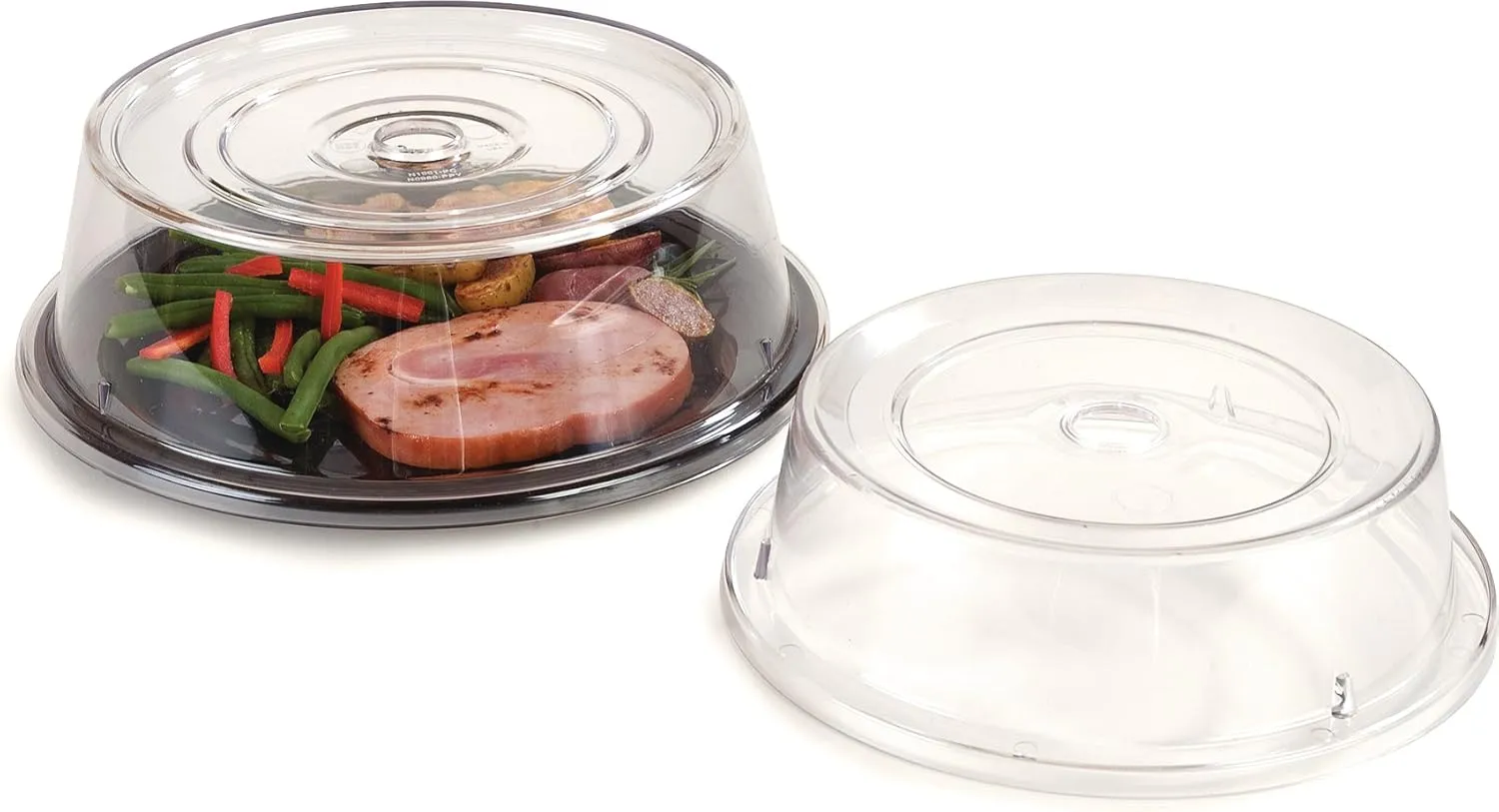 Carlisle FoodService Products 190007 Polycarbonate Plate Cover, 9.37" Diameter x 2.56" Height, Clear (Case of 12)