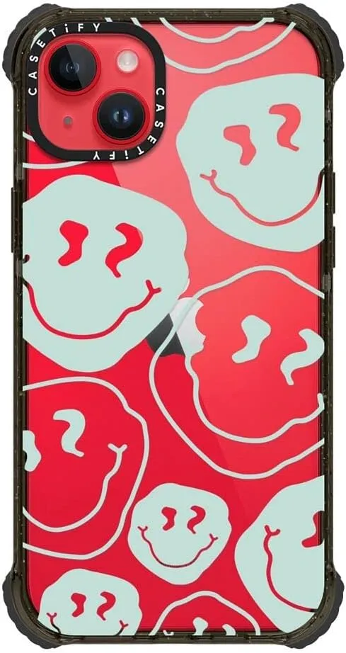 CASETiFY Ultra Impact iPhone 14 Plus Case [5X Military Grade Drop Tested / 11.5ft Drop Protection] - Aqua Smile Transparent - Clear Black