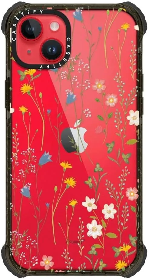 CASETiFY Ultra Impact iPhone 14 Plus Case [5X Military Grade Drop Tested / 11.5ft Drop Protection] - Dreamy Floral Pattern - Clear Black