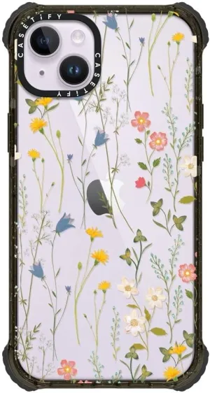 CASETiFY Ultra Impact iPhone 14 Plus Case [5X Military Grade Drop Tested / 11.5ft Drop Protection] - Dreamy Floral Pattern - Clear Black