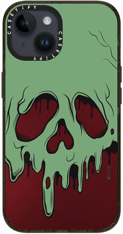 CASETiFY Impact iPhone 14 Case [Villains Co-Lab / 8.2ft Drop Protection/Magsafe] - Poison Apple - Clear Black