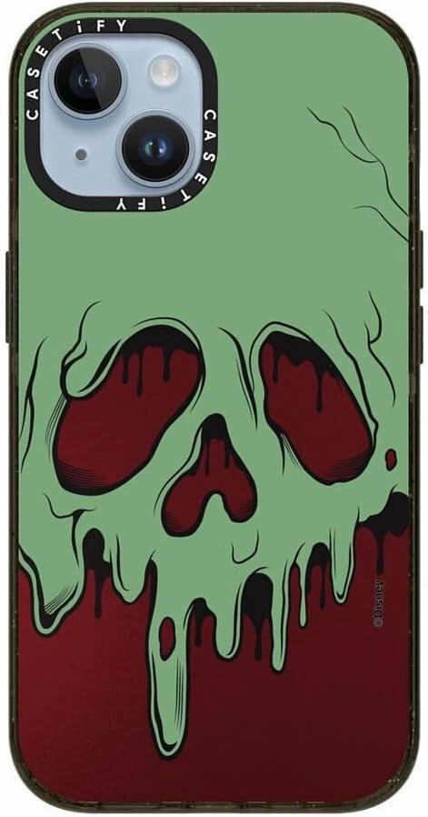 CASETiFY Impact iPhone 14 Case [Villains Co-Lab / 8.2ft Drop Protection/Magsafe] - Poison Apple - Clear Black