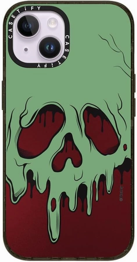 CASETiFY Impact iPhone 14 Case [Villains Co-Lab / 8.2ft Drop Protection/Magsafe] - Poison Apple - Clear Black