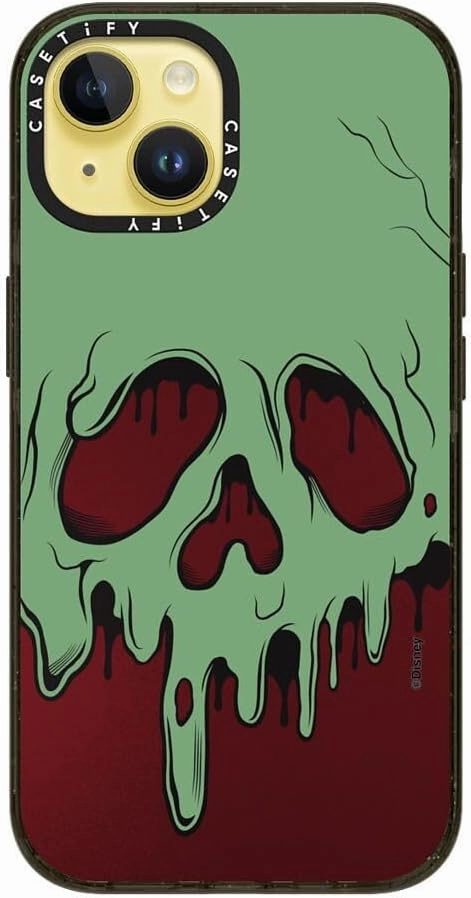 CASETiFY Impact iPhone 14 Case [Villains Co-Lab / 8.2ft Drop Protection/Magsafe] - Poison Apple - Clear Black