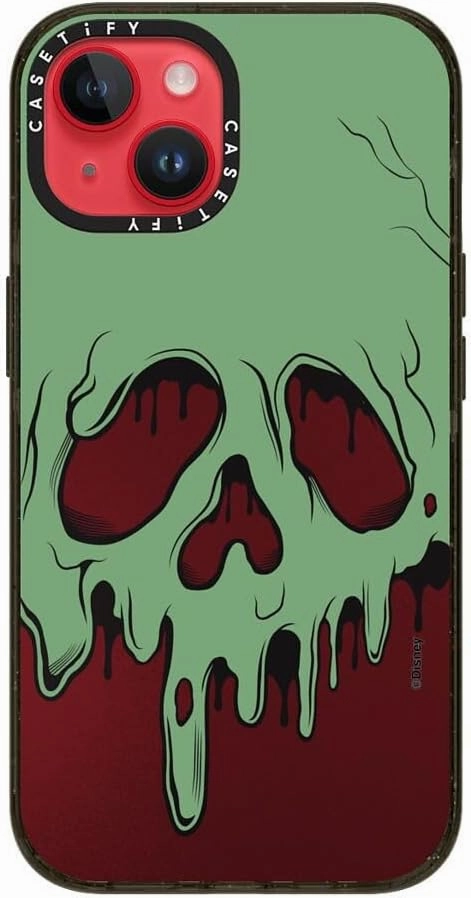 CASETiFY Impact iPhone 14 Case [Villains Co-Lab / 8.2ft Drop Protection/Magsafe] - Poison Apple - Clear Black