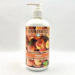 Cashmere Bath Hand and Body Lotion - Natural | Paraben-free Moisturizer with Moroccan Argan Oil | Cocoa and Shea Butters | Botanical Soothing Oils | Natural | Vegan (12oz bottle, Peach)