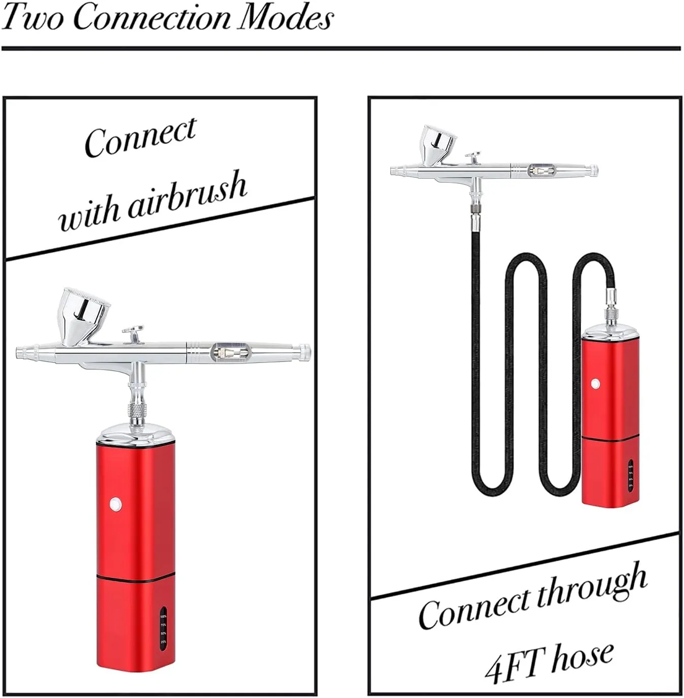 Casubaris Airbrush kit with Compressor Portable Cordless Airbrush kit,Rechargeable auto Stop Dual Action air Brush Pen,Match Different Airbrush Gun for Barbers Model Painting Nail Art Craft Makeup