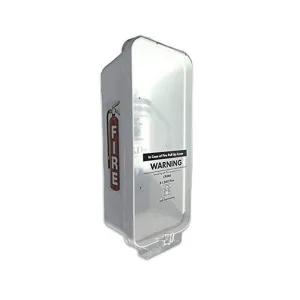 CATO 95101 White Plastic Warrior Fire Extinguisher Cabinet, Body and Clear Panel, Holds 10 lb. Extinguisher