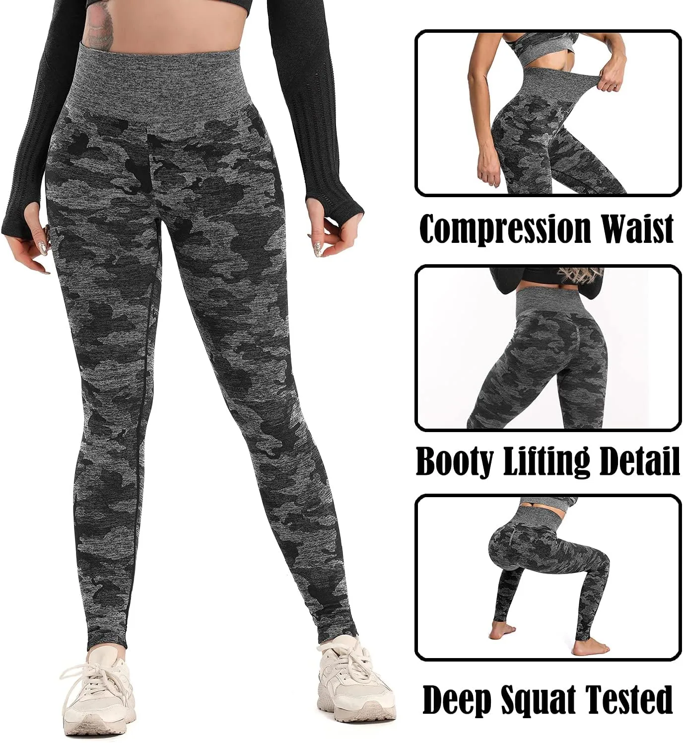 CFR Women's High Waist Workout Seamless Scrunch Booty Leggings Butt Lift Gym Fitness Girl Sport Active Yoga Pants