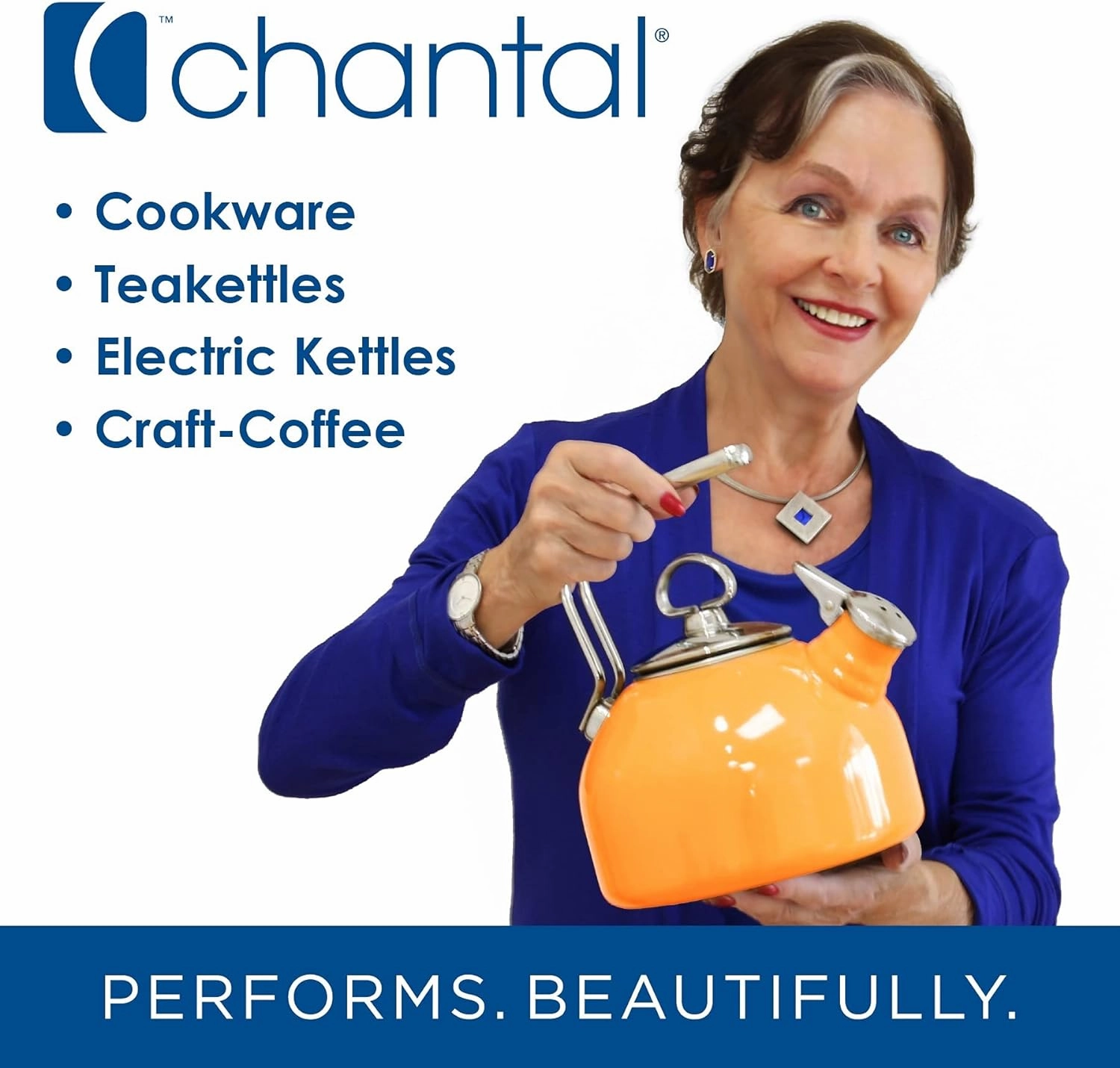 Chantal Stoneware French Press with Stainless Steel Plunger and Lid, 28 ounce capacity, Fade Grey