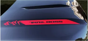 Chevy Silverado Red Trail Boss Mountain Hood Decals 2019-2025 Set of 2 GM Licensed