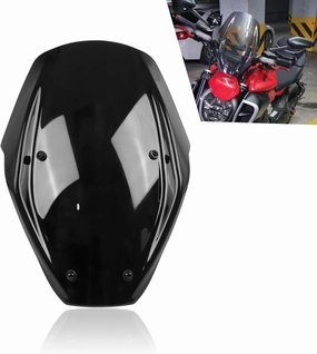 CHIFUN Windshield Windscreen Airflow Wind Deflector Replacement for Ducati Diavel V4 2023 2024 Motorcycle Accessories(Black)