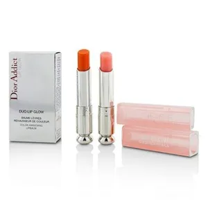 Christian Dior Addict Duo Lip Glow Set (No. 001 Pink   No. 004 Coral) 2 X 0.12 Ounce