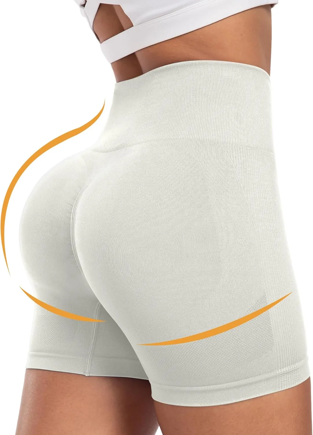 CHRLEISURE Women's 4 Packs Workout Gym Shorts, High Waisted Butt Lifting Scrunch Butt Seamless Booty Shorts