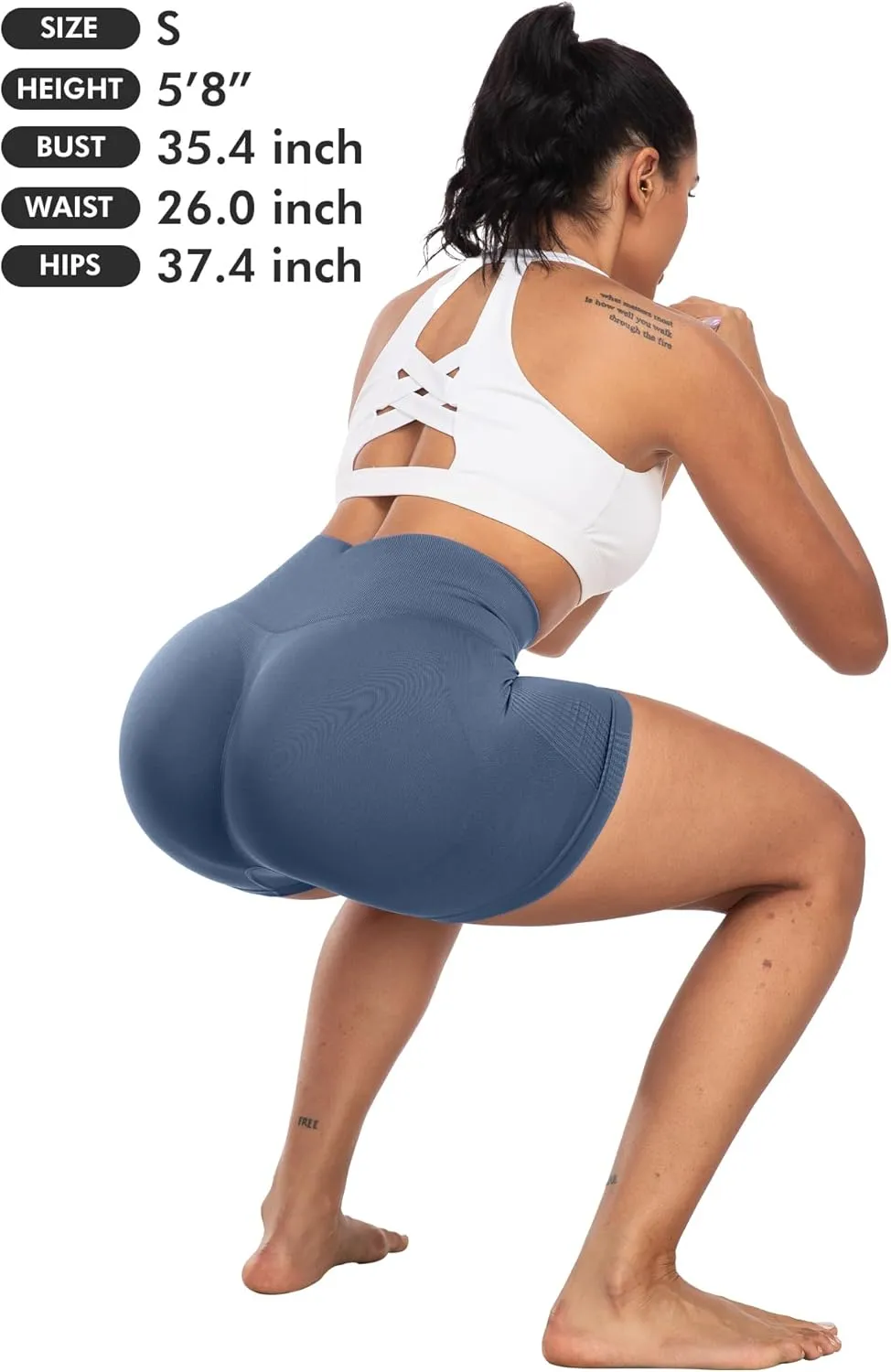 CHRLEISURE Women's 4 Packs Workout Gym Shorts, High Waisted Butt Lifting Scrunch Butt Seamless Booty Shorts