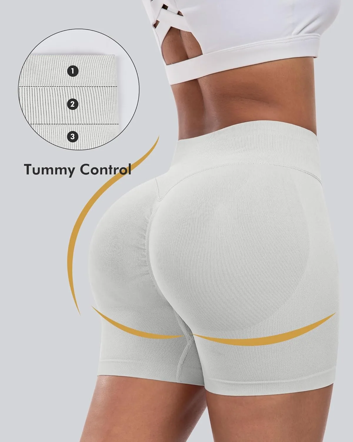 CHRLEISURE Workout Gym Biker Shorts, High Waisted Butt Lifting Scrunch Butt Sports Seamless Shorts Sets 4 Piece