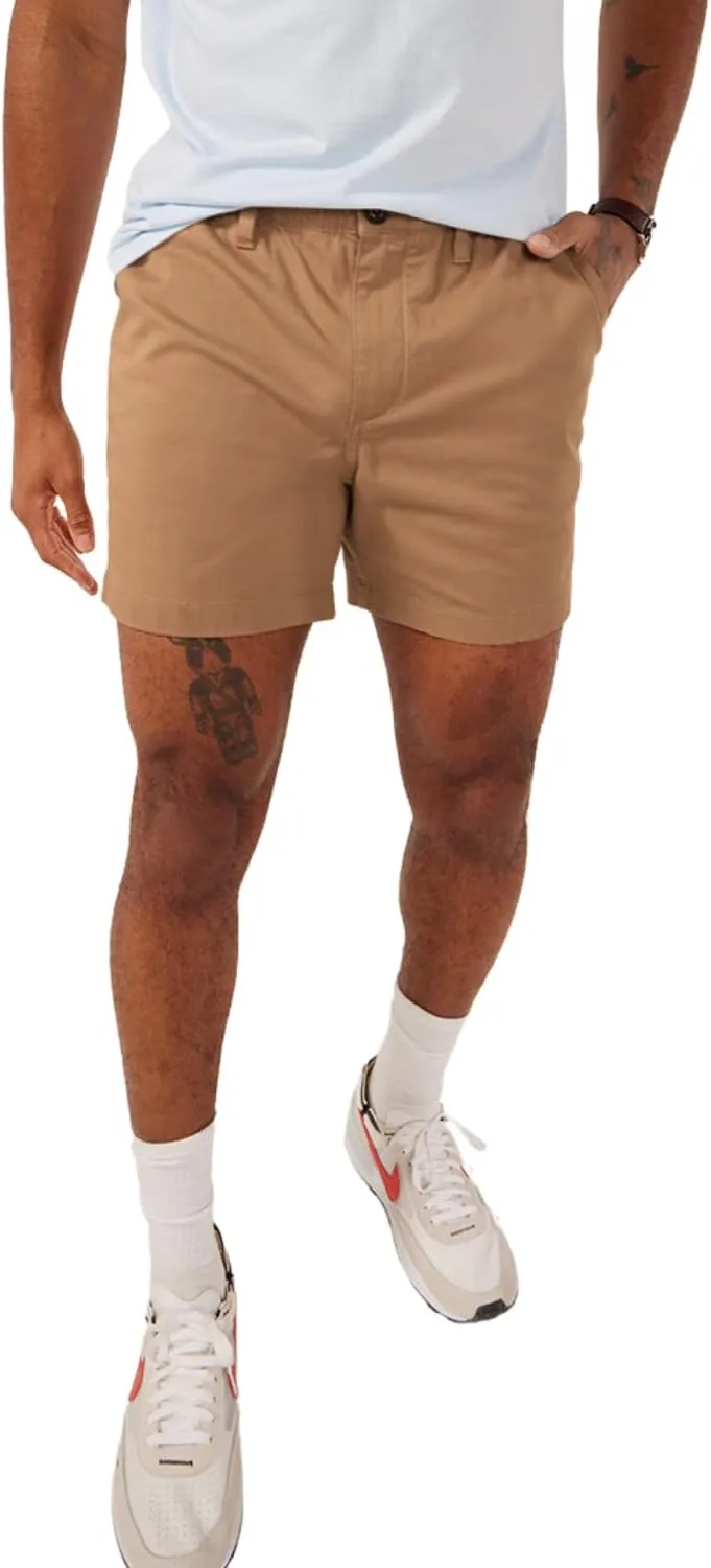 Chubbies Chino Shorts Men 5.5 Inch - Mens Shorts Casual with Elastic Waistband, Side and Back Pockets, Stretch Cotton Blend