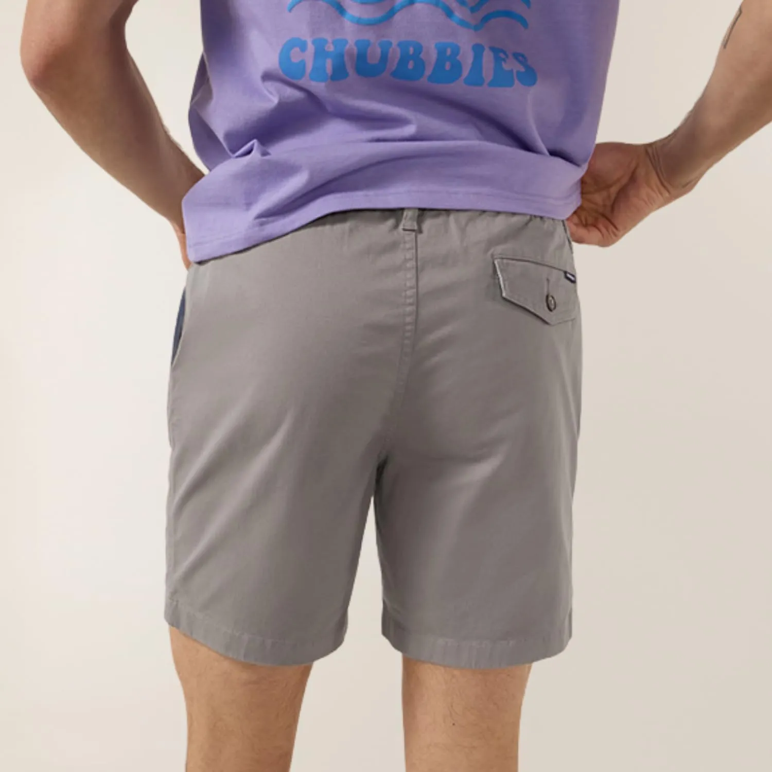Chubbies Chino Shorts Men 7 Inch - Mens Shorts Casual with Elastic Waistband, Side and Back Pockets, Stretch Cotton Blend