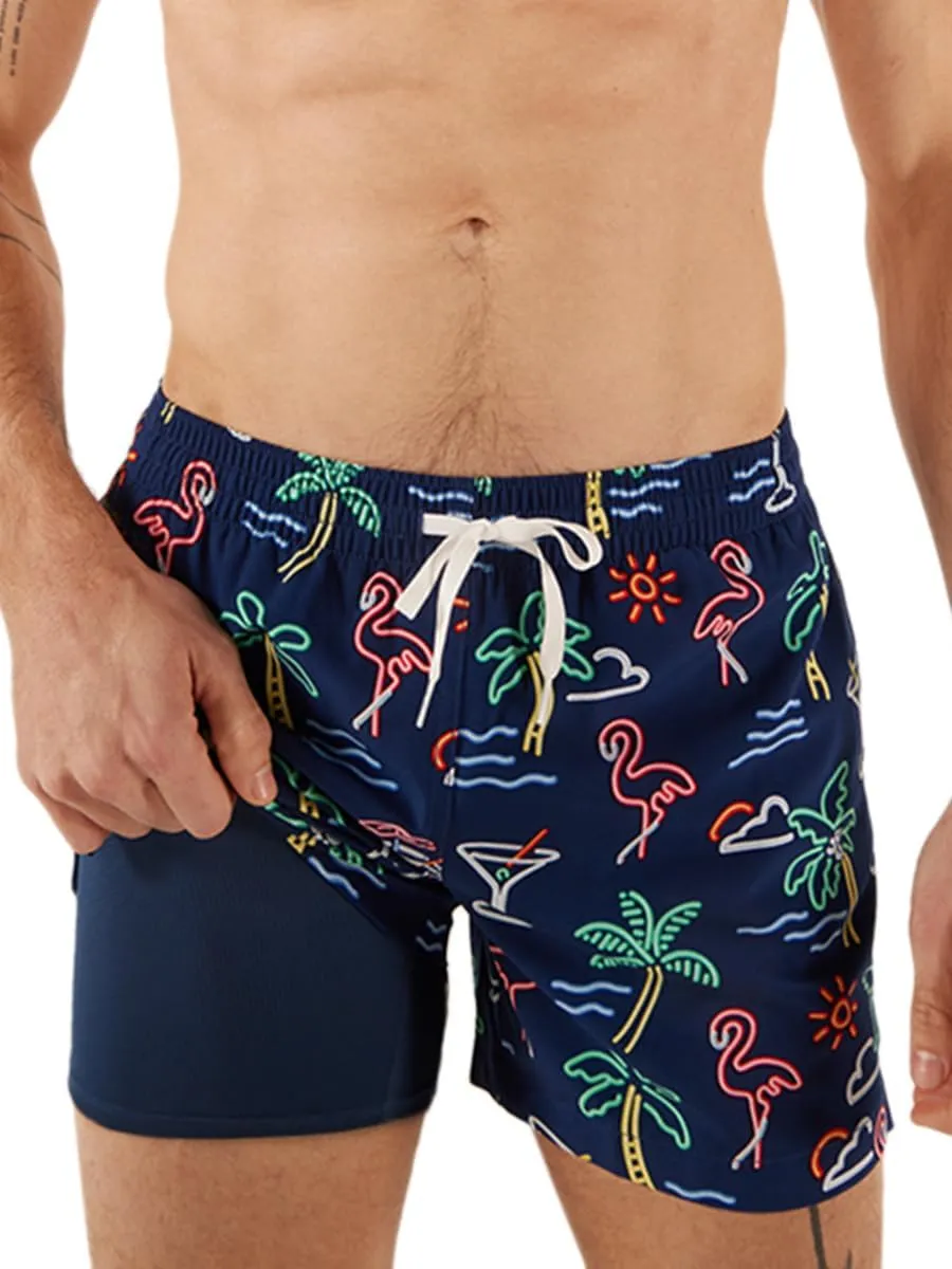 Chubbies Lined Mens Swim Trunks 5.5 Inch – Swim Shorts and Mens Shorts with Elastic Waist, Boxer Brief Liner, UPF 50 