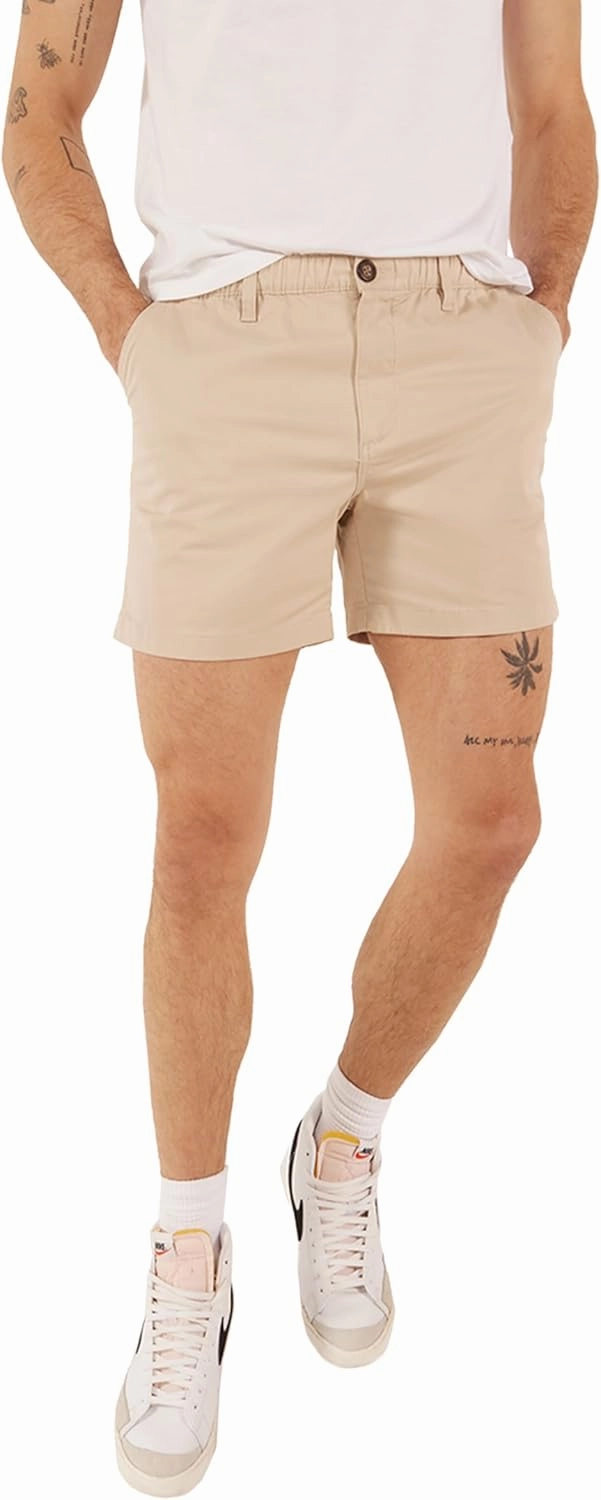 Chubbies Chino Shorts Men 5.5 Inch - Mens Shorts Casual with Elastic Waistband, Side and Back Pockets, Stretch Cotton Blend