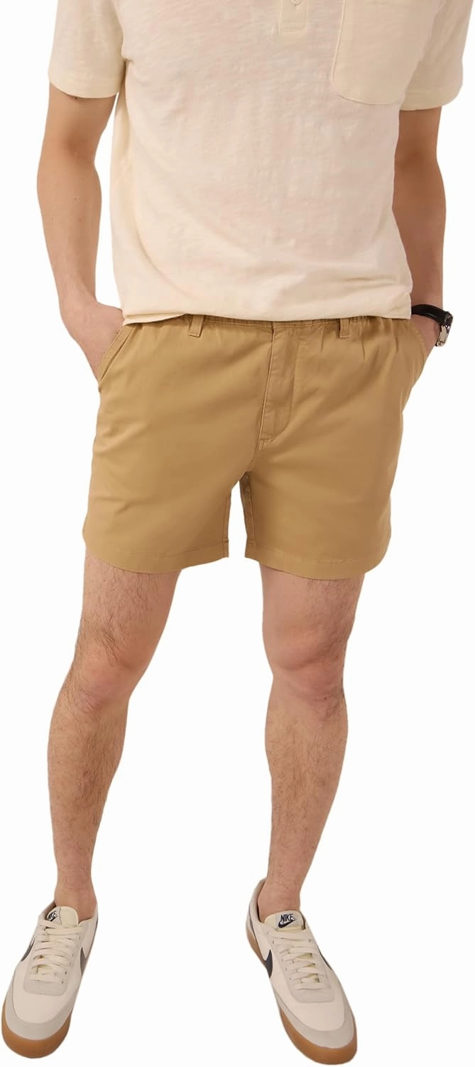 Chubbies Chino Shorts Men 5.5 Inch - Mens Shorts Casual with Elastic Waistband, Side and Back Pockets, Stretch Cotton Blend