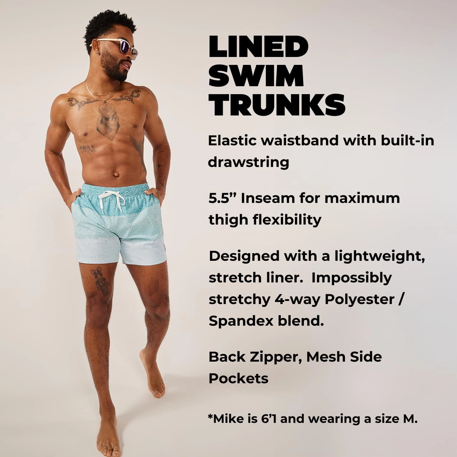 Chubbies Lined Mens Swim Trunks 5.5 Inch – Swim Shorts and Mens Shorts with Elastic Waist, Boxer Brief Liner, UPF 50 