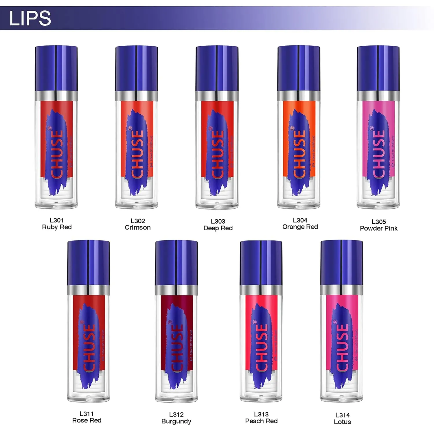CHUSE PMU Lip Pigments 0.35oz/10ml (L303 Deep Red)