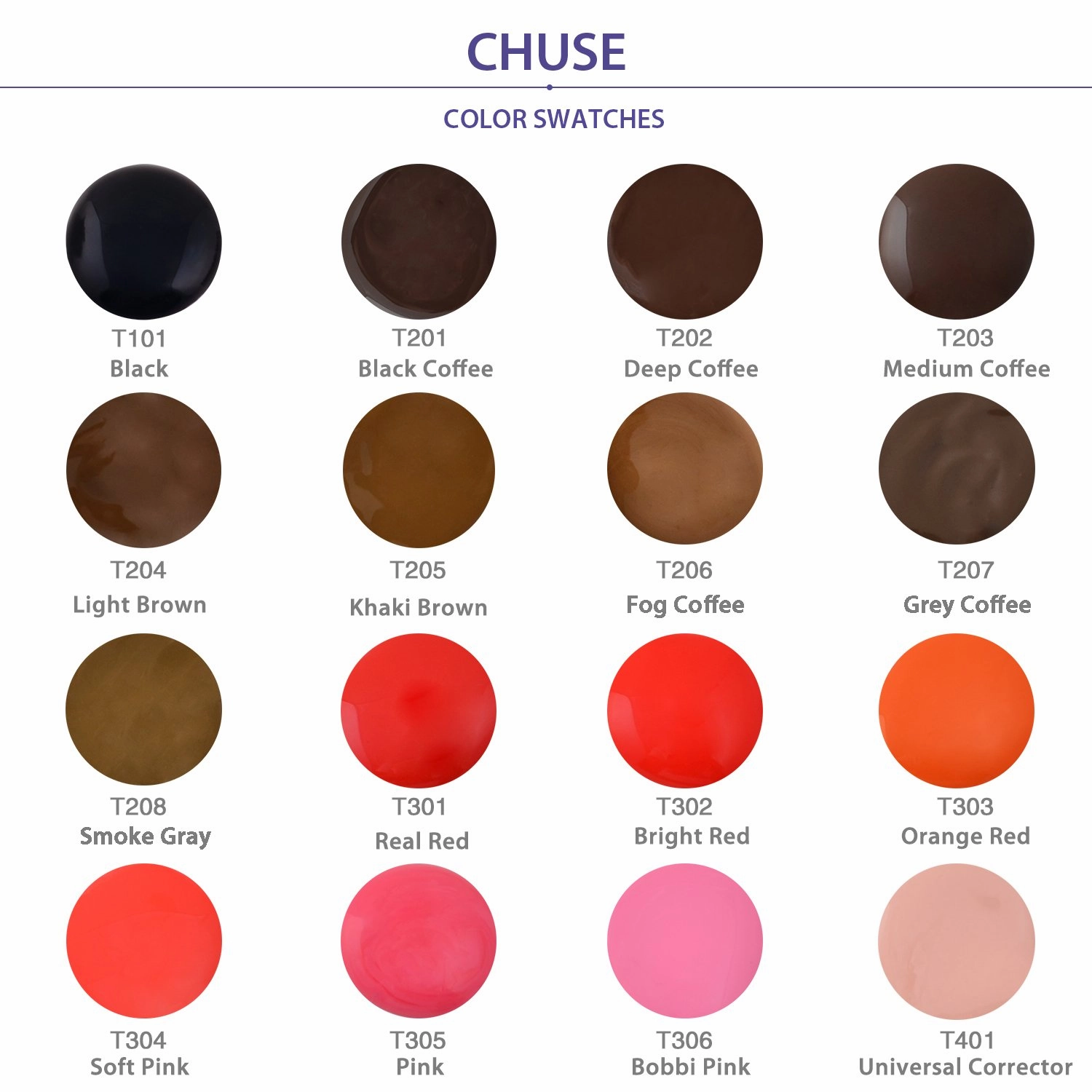 CHUSE PMU Lip Pigments 0.4oz/12ml (T302 Bright Red)