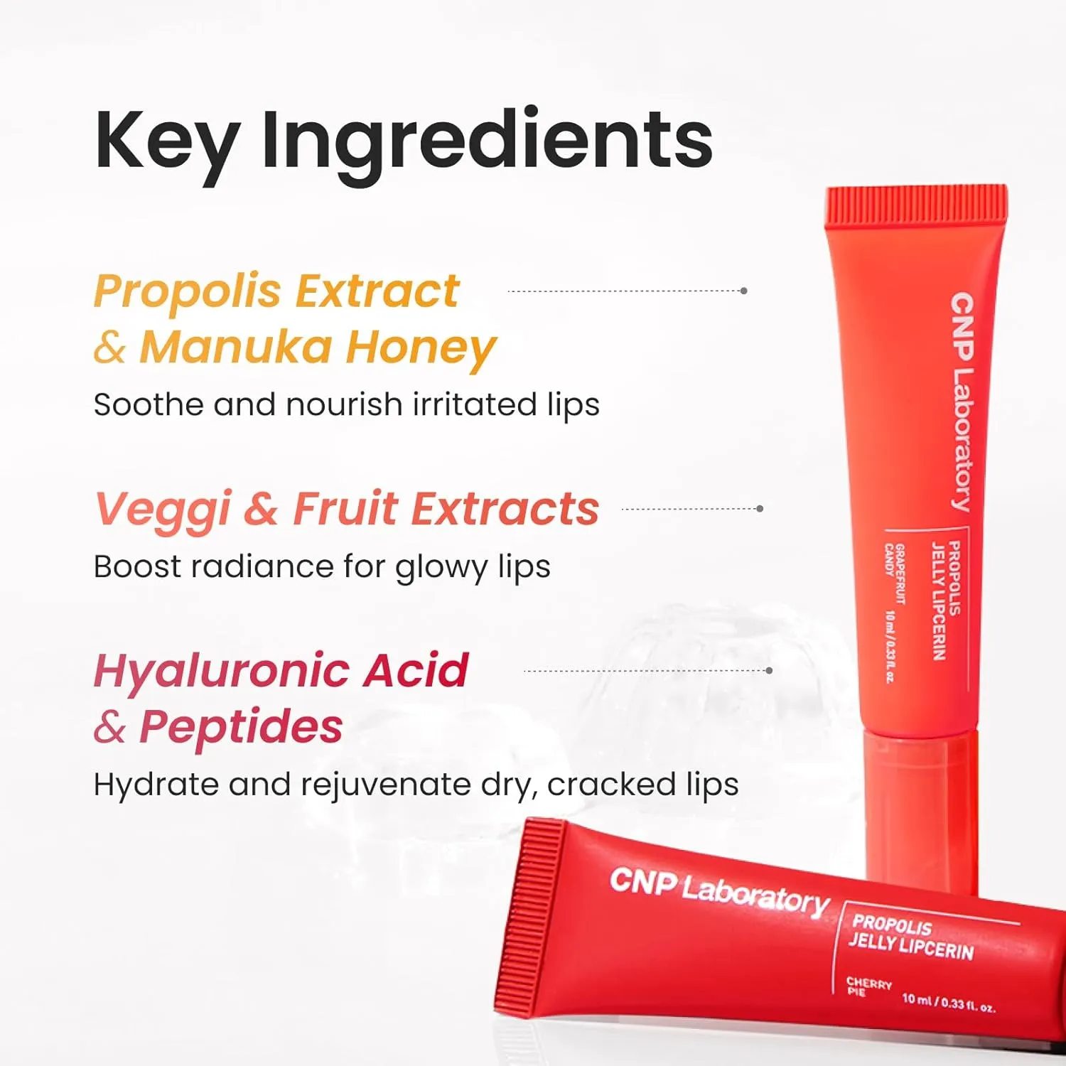 CNP Propolis Jelly Tinted Lipcerin - Pink Donut, Hydrating Lip Gloss with Manuka Honey & Hyaluronic Acid, Gifts for Women, Korean Skin Care, 0.3 fl.oz.