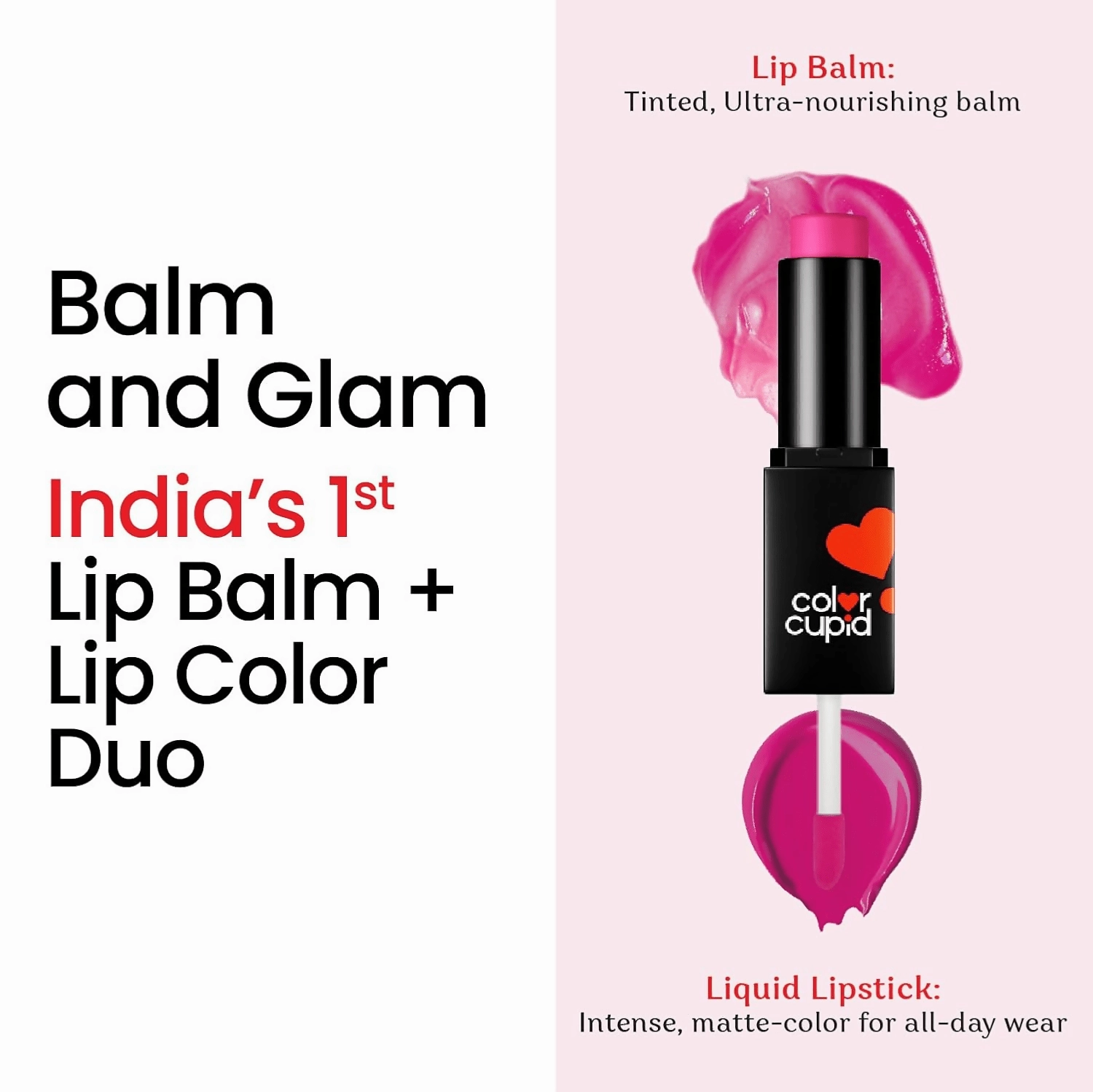 Color Cupid 2 in 1 Tinted Lip Balm   Liquid Lipstick - Flirt & Fuchsia