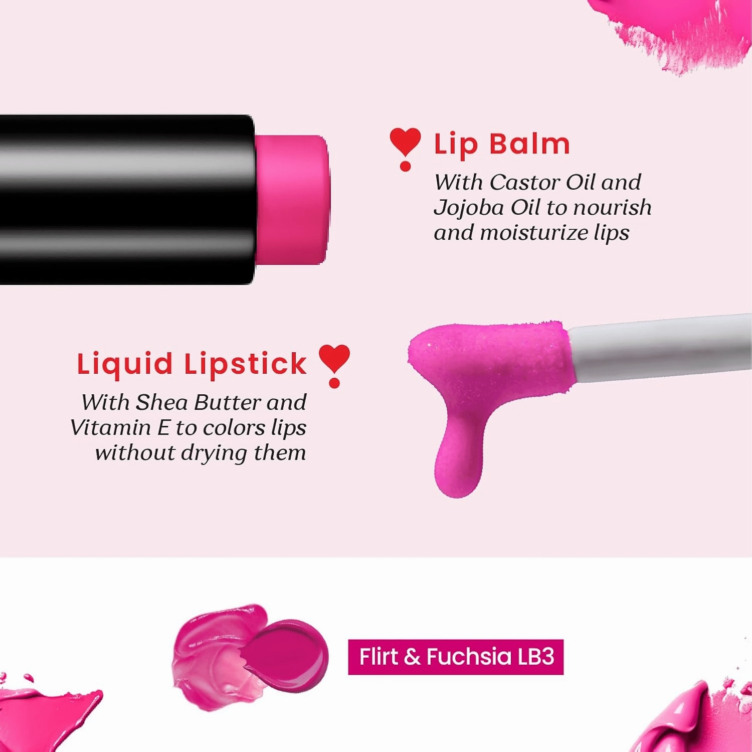 Color Cupid 2 in 1 Tinted Lip Balm   Liquid Lipstick - Flirt & Fuchsia