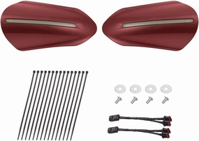 Color-Matched LED Handguards for Harley H-D softail Touring 1993-2023 - Boost Safety & Style with DRL, Indicators Stiletto Red