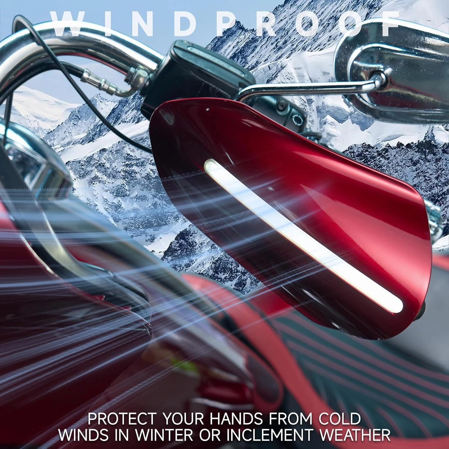 Color-Matched LED Handguards for Harley H-D softail Touring 1993-2023 - Boost Safety & Style with DRL, Indicators Stiletto Red