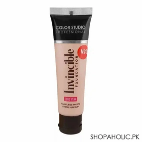 Color Studio Flawless Photo Finish Makeup Invincible Foundation, Long Wear, SPF 12, 30ml, N20 Ivory