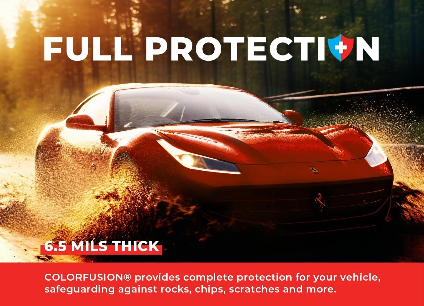 ColorFusion PPF by VViViD, Gloss Sinister Red Dry Apply PPF Vinyl Car Wrap Roll 1ft x 5ft